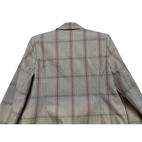 Cabi Plaid Double-Breasted Blazer Size 8 Womens Cotton & Polyester Blend Checker - Picture 10 of 11